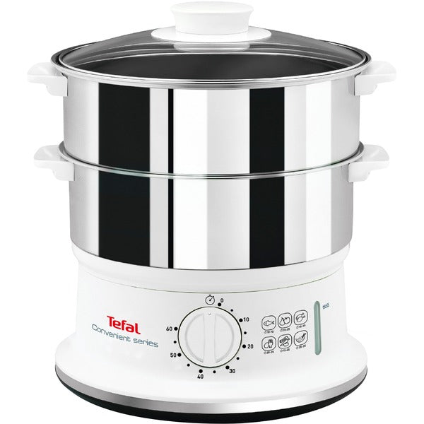 Tefal Dampfgarer Convenient Series VC1451 (edelstahl/weiß, 900 Watt, 2x 3 Liter)