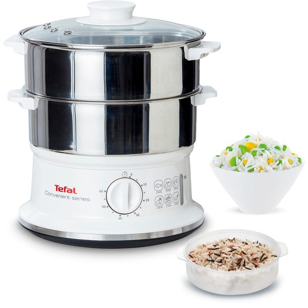 Tefal Dampfgarer Convenient Series VC1451 (edelstahl/weiß, 900 Watt, 2x 3 Liter)