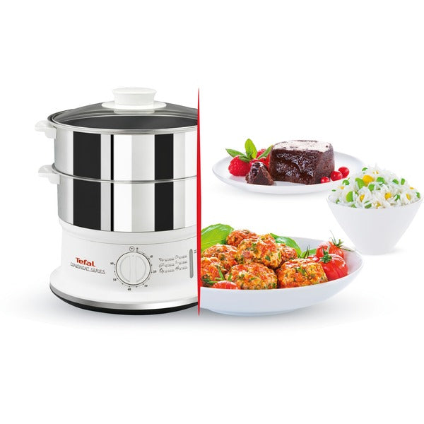 Tefal Dampfgarer Convenient Series VC1451 (edelstahl/weiß, 900 Watt, 2x 3 Liter)