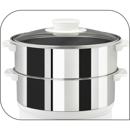 Tefal Dampfgarer Convenient Series VC1451 (edelstahl/weiß, 900 Watt, 2x 3 Liter)