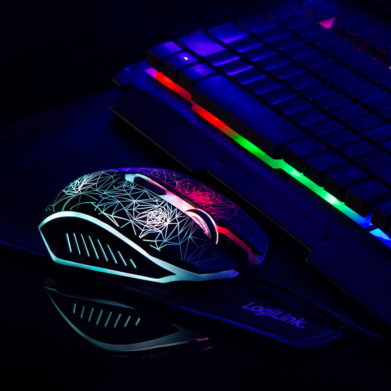 Logilink Gaming-Set aus Tastatur, Maus und Mauspad