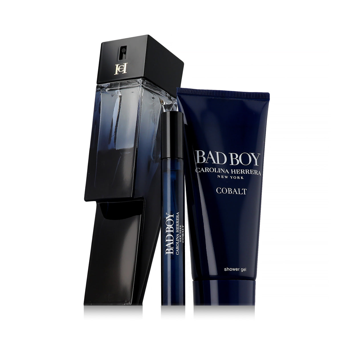 Carolina Herrera Bad Boy Cobalt Eau de Parfum 100 ml with Mini EDP 10 ml and Shower Gel 100 ml for Men