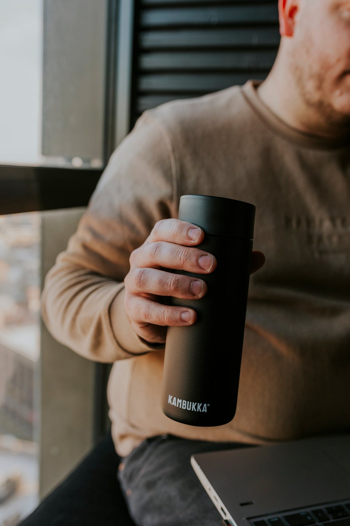Kambukka Olympus Matte Black - thermal mug, 500 ml