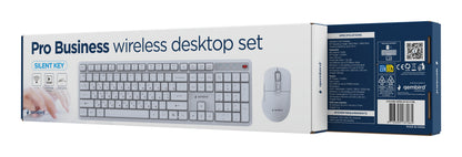 Gembird KBS-WMS-01-W-CYRL Silent key Pro Business wireless desktop set, white, RU layout