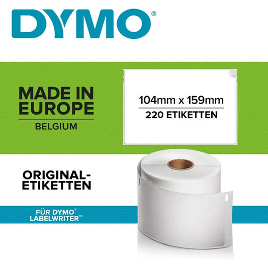 Dymo LabelWriter ORIGINAL Versandetiketten για LW 4XL 104x159mm, 1 Ρολό με 220 Ετικέτες (μόνιμα κολλητικές, S0904980)
