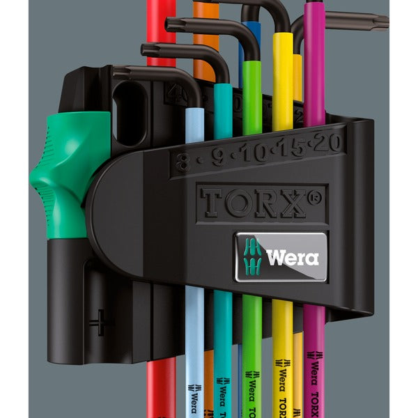 Wera 967/9 TX BO Multicolour 1 Winkelschlüsselsatz, 9-teilig (mit Halteclip, BlackLaser-Oberfläche)