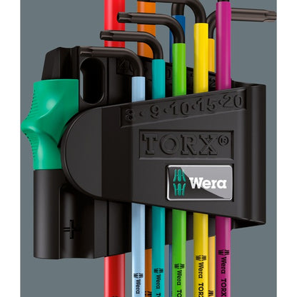 Wera 967/9 TX BO Multicolour 1 Winkelschlüsselsatz, 9-teilig (mit Halteclip, BlackLaser-Oberfläche)