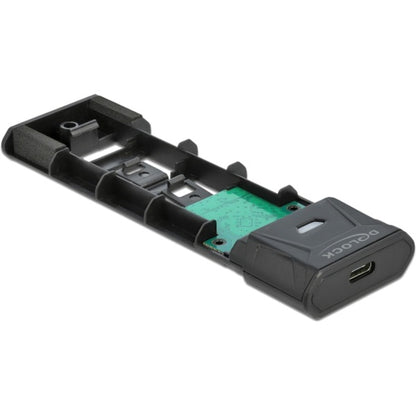 DeLOCK Externes USB Type-C Combo Gehäuse für M.2 NVMe PCIe oder SATA SSD (schwarz, werkzeugfrei)