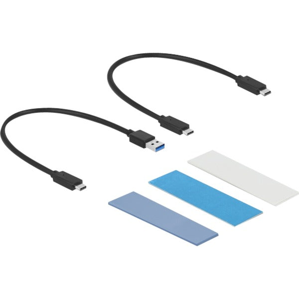 DeLOCK Externes USB Type-C Combo Gehäuse für M.2 NVMe PCIe oder SATA SSD (schwarz, werkzeugfrei)