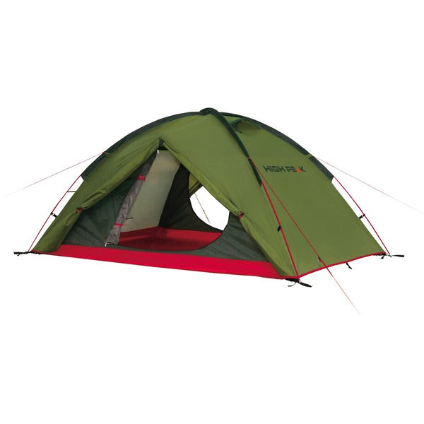 High Peak Dome Tent Woodpecker 3 LW (Green/Red, with Vestibule for Luggage)