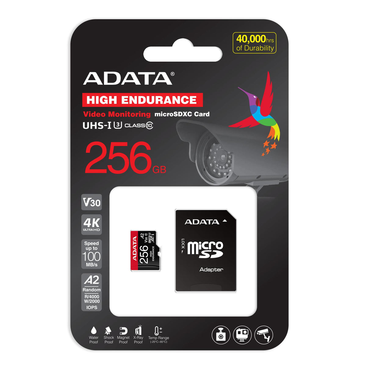 ADATA AUSDX256GUI3V30SHA2-RA1 256 GB MicroSDXC Memory Card, UHS-I Class 10