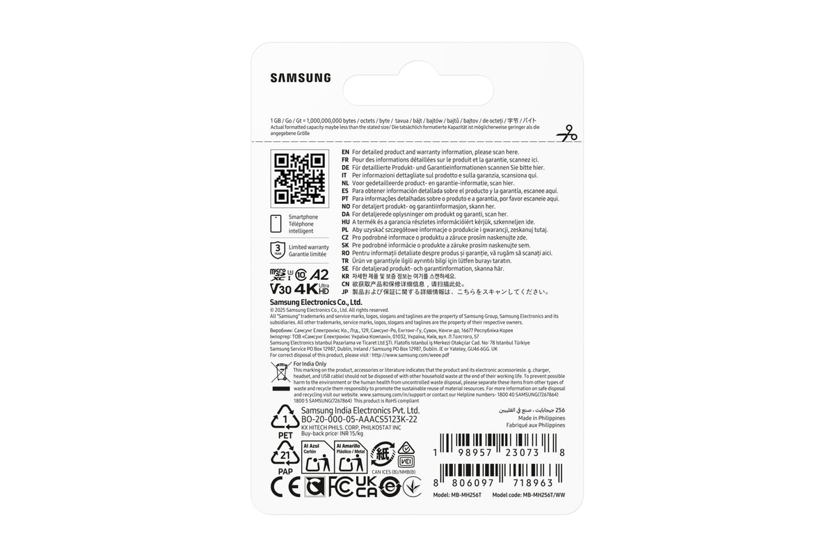 SD MicroSD Card 256GB Samsung SDXC T9 (Class 10) - Retail