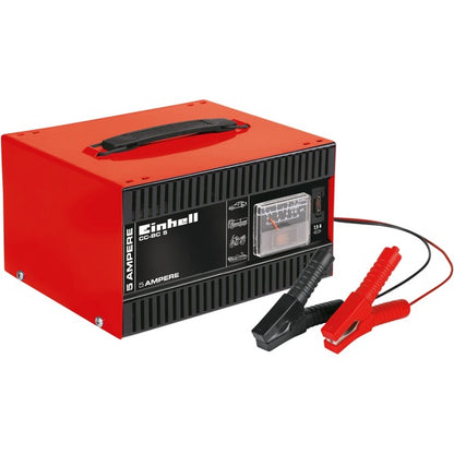 Einhell Batterie-Ladegerät CC-BC 5 (rot/schwarz, für Kfz- und Motorradbatterien)