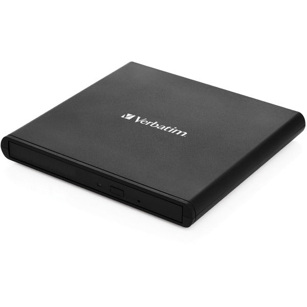 Verbatim External Slimline CD-DVD Burner, External DVD Burner (Black, USB-A 2.0)