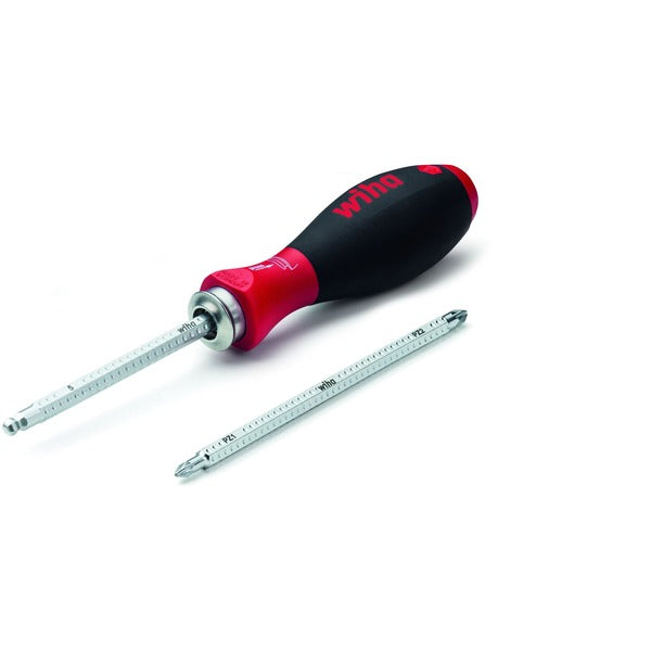 Wiha Schraubendreher mit Wechselklingen-Set SYSTEM 6 (schwarz/rot, 12-teilig, mit Rolltasche)