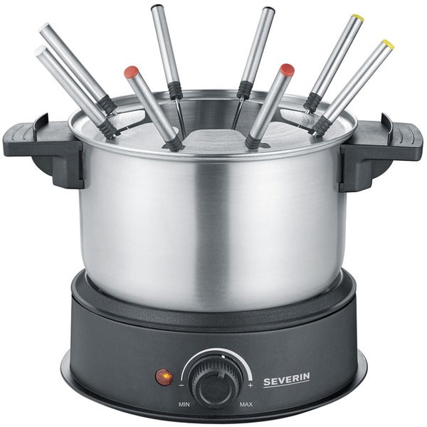 Severin Fondue FO 2470 (Stainless Steel/Black, 1500 Watts, 1.4 Liter Pot)