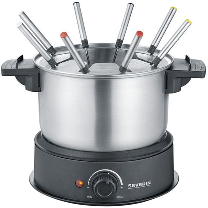 Severin Fondue FO 2470 (Stainless Steel/Black, 1500 Watts, 1.4 Liter Pot)