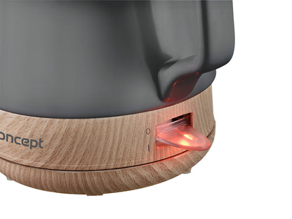 Concept RK0062 Electric Kettle 1 L 1200 W Anthracite, Wood