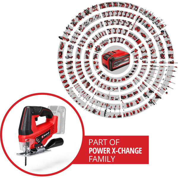 Einhell Power X-Change Akku-Stichsäge TC-JS 18 Li-Solo, 18Volt (rot/schwarz, ohne Akku und Ladegerät)