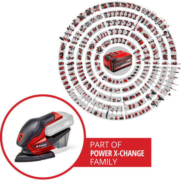 Einhell Power X-Change Akku-Multischleifer TE-OS 18/150 Li-Solo, 18Volt (rot/schwarz, ohne Akku und Ladegerät)