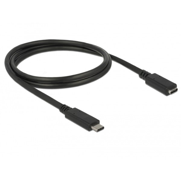 DeLOCK USB 3.2 Gen 1 καλώδιο επέκτασης, USB-C βύσμα > USB-C υποδοχή (μαύρο, 1 μέτρο, SuperSpeed)