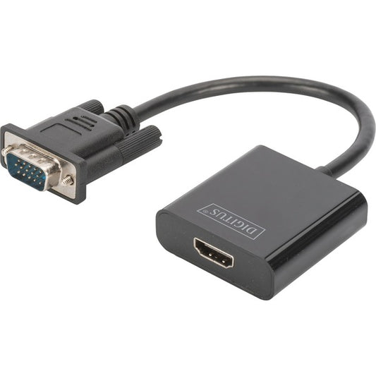 Digitus VGA σε HDMI Μετατροπέας (Μαύρος, 15cm)
