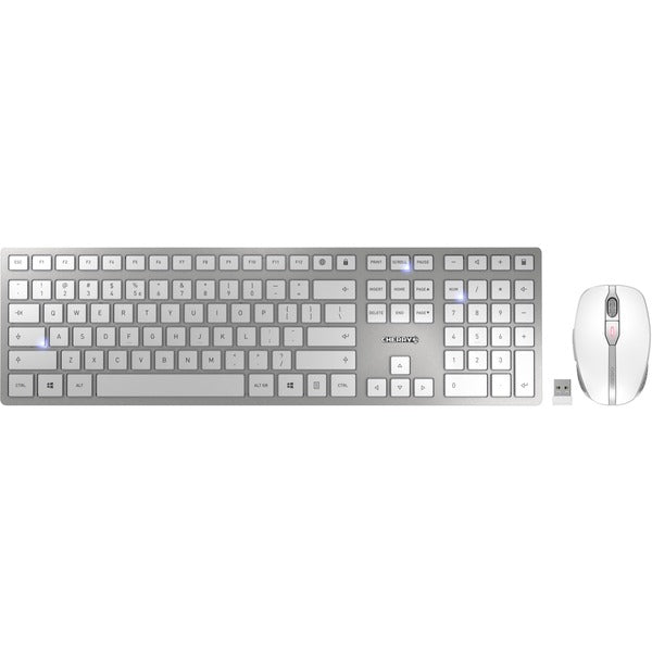 Cherry DW 9100 SLIM (weiß/silber, EU-Layout (QWERTY), Cherry SX-Scherentechnologie)