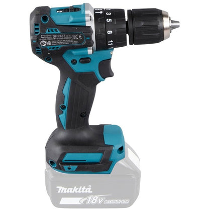 Makita Cordless Hammer Drill Driver DHP487Z, 18 Volt (Blue/Black, Battery and Charger Not Included)