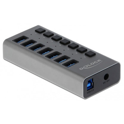 DeLOCK Externer SuperSpeed USB Hub mit 7 Ports + Schalter