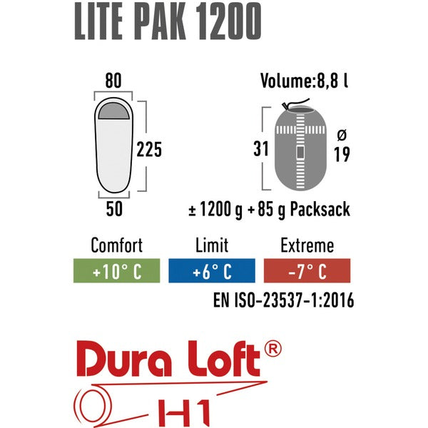 High Peak Schlafsack Lite Pak 1200 (grün/rot)