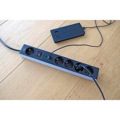 Brennenstuhl Steckdosenleiste 5-fach (grau/schwarz, 1,5 Meter, 2x USB-A, 1x USB-C Power Delivery)
