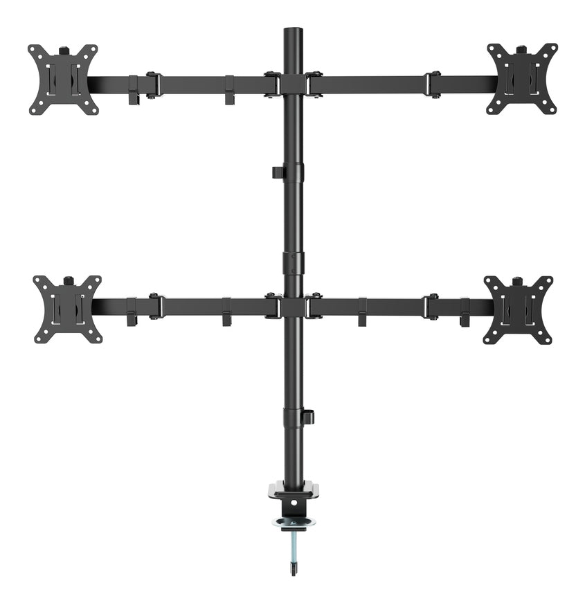Gembird MA-D4-01 Adjustable Desk Mount for 4 Displays (Rotate, Tilt, Swivel), 13"–32", Supports Up to 10kg per Screen