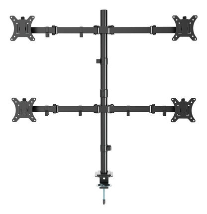 Gembird MA-D4-01 Adjustable Desk Mount for 4 Displays (Rotate, Tilt, Swivel), 13"–32", Supports Up to 10kg per Screen