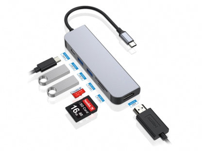 CONCEPTRONIC  6-1 Dock USB-C->HDMI/2xUSB-A/SD/TF/+   15cm gr