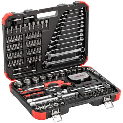 Gedore red Steckschlüssel-Satz 1/4" + 1/2", 232-teilig (rot/schwarz, mit 2 Umschalt-Knarren)