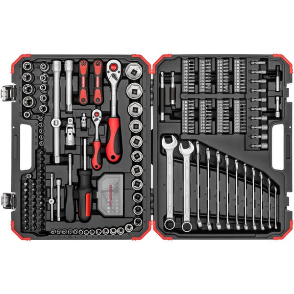 Gedore red Steckschlüssel-Satz 1/4" + 1/2", 232-teilig (rot/schwarz, mit 2 Umschalt-Knarren)
