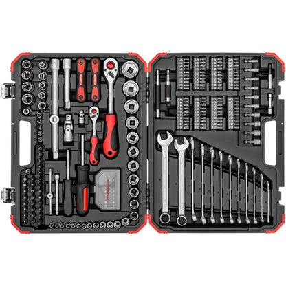 Gedore red Steckschlüssel-Satz 1/4" + 1/2", 232-teilig (rot/schwarz, mit 2 Umschalt-Knarren)