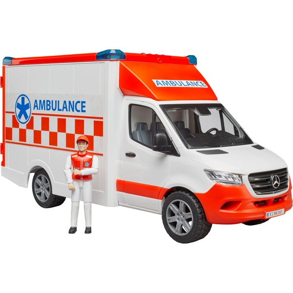 BRUDER MB Sprinter Ambulanz mit Fahrer (rot/weiß)