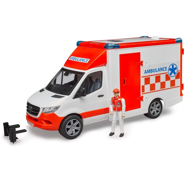 BRUDER MB Sprinter Ambulanz mit Fahrer (rot/weiß)
