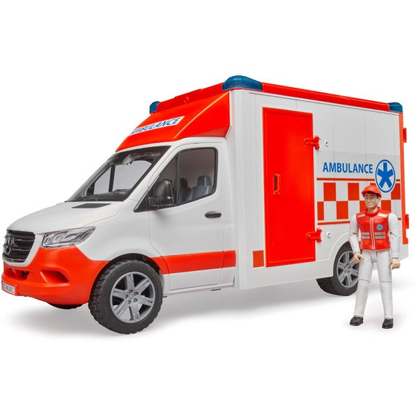 BRUDER MB Sprinter Ambulanz mit Fahrer (rot/weiß)