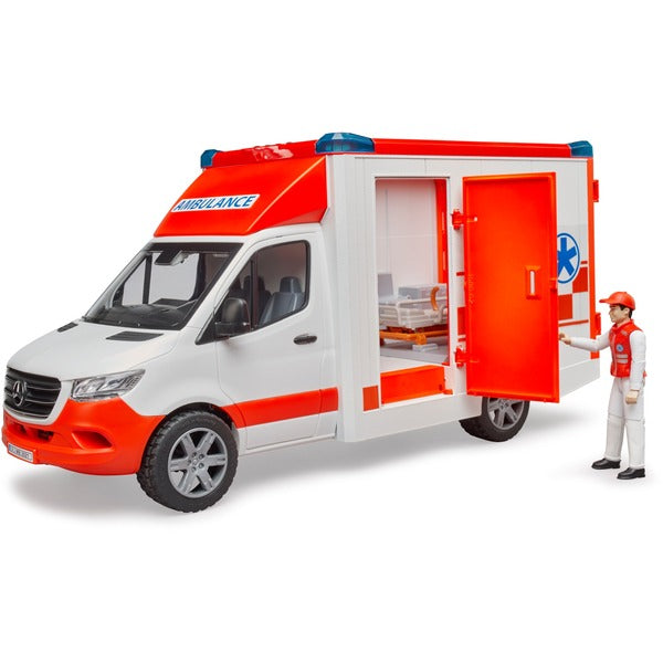 BRUDER MB Sprinter Ambulanz mit Fahrer (rot/weiß)