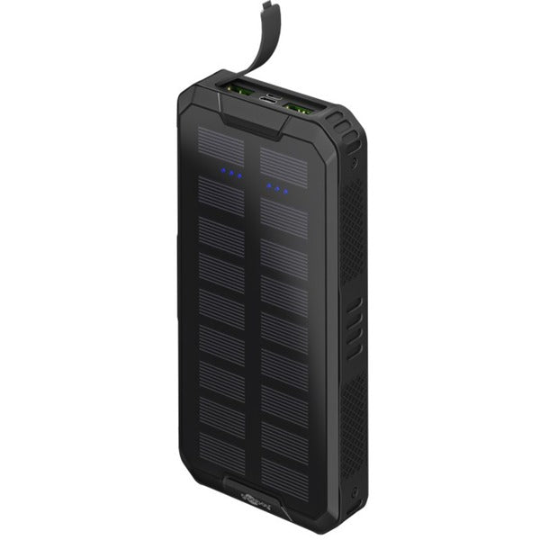 Goobay Outdoor Schnelllade-Powerbank 20.000 mAh mit Solar (schwarz, USB-C PD, QC 3.0)