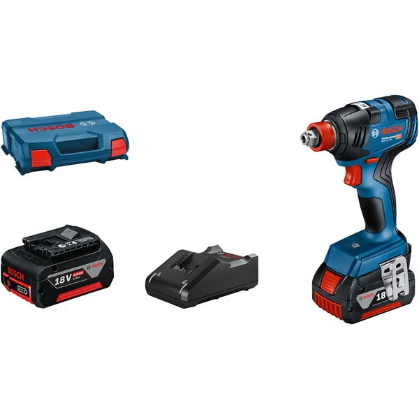 Bosch Powertools Akku-Schlagschrauber GDX 18V-200 Professional, 18Volt (blau/schwarz, 2x Li-Ion Akku ProCORE18V 4,0Ah, L-Case)