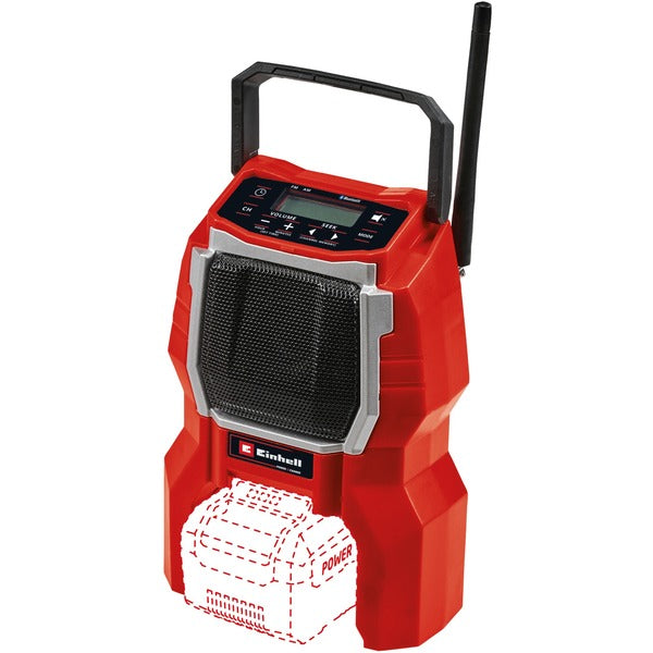Einhell TC-RA 18 Li BT - Solo (rot/schwarz, Bluetooth, ohne Akku und Ladegerät)