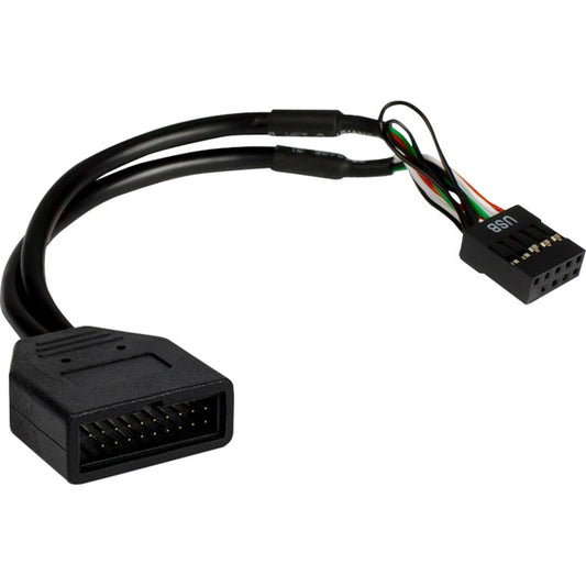 USB 2.0 Adapter 19Pin Stecker σε 9Pin Buchse (Μαύρος, 15cm)