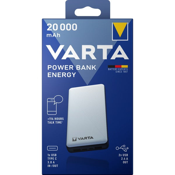 Varta Powerbank Energy 20000 (Λευκό/Μαύρο, 20.000 mAh)