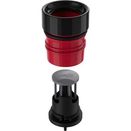 Emsa BLUDROP Sleeve Isoliertrinkflasche 0,7 Liter (schwarz, Edelstahl, Silikonmanschette)