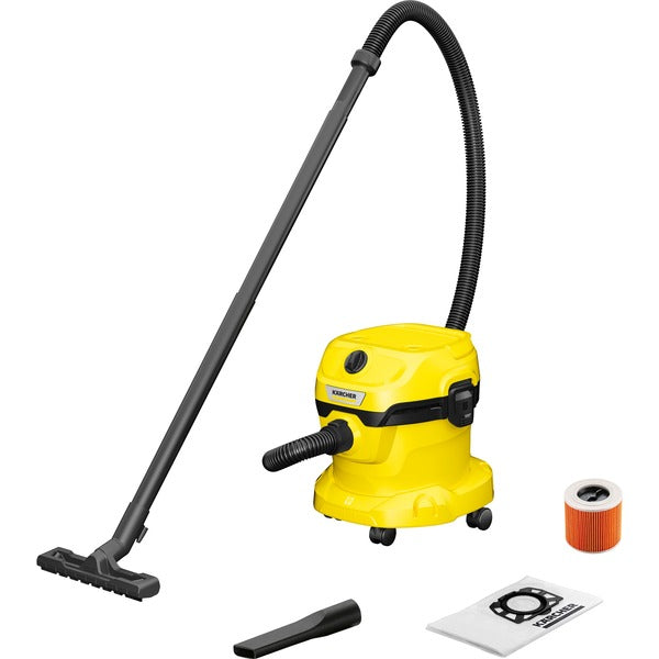 Kärcher WD 2 PLUS V-12/4/18/C Wet and Dry Vacuum Cleaner (Yellow)