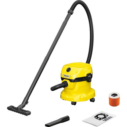 Kärcher WD 2 PLUS V-12/4/18/C Wet and Dry Vacuum Cleaner (Yellow)