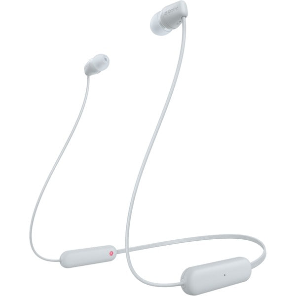 Sony WI-C100W Wireless In-Ear Headphones, White, Bluetooth, USB-C